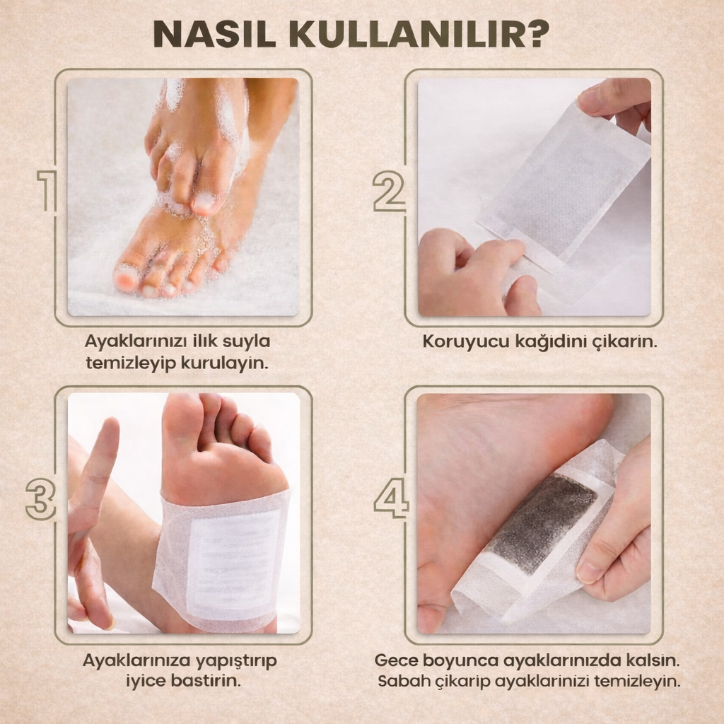 Bitkisel Detox Ayak Bandı – Toksin Atıcı Gece Detoks Bandı Ayak Bandı (10 ADET)